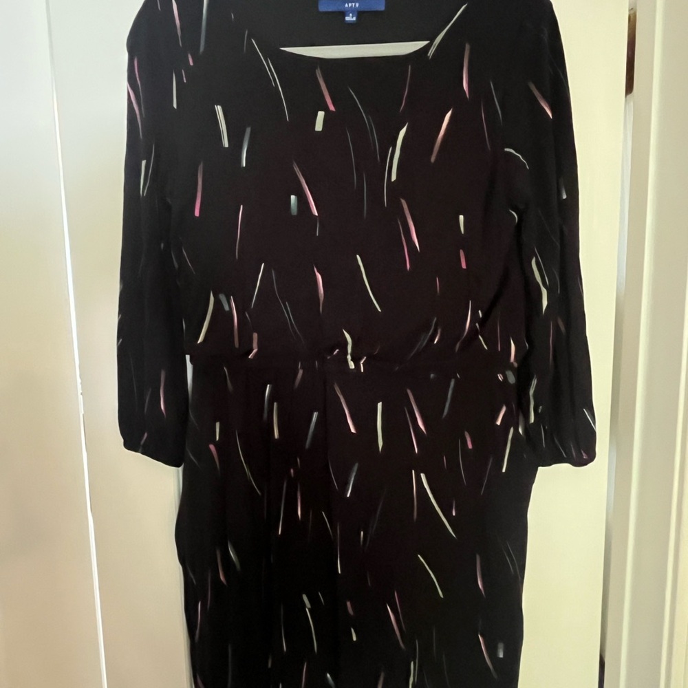 Black Dress with Multicolor Streaks